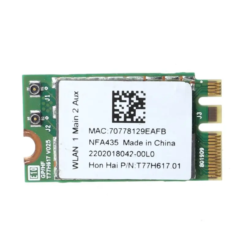 2025 Nová karta bezdrôtového adaptéra s ľahkým hmotnosťou pre QCA9377 QCNFA435 802.11ac 2.4g/5g NGFF WIFI WLAN CARD BLUETOOTH KOMPATIBALE 4.1