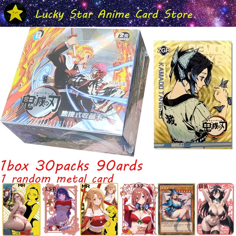 2025 Nové lacné kolekcie Demon Slayer Collection Cards Nezuko Tanjirou Kimetsu Žiadny japonský anime Booster Box CCG TCG Birthday Hobby Gift