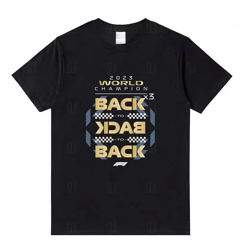 2025 Nové neformálne vysoko kvalitné závodné tričko F1 Red Bull Honda Team Cotton Print WDC Max Verstappen
