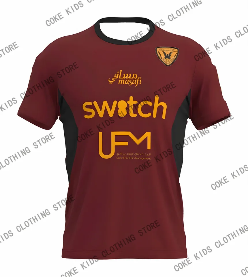 2025 NOVÉ PRÍRUČKY Predávajúci al-Qadsia Style 3D Tlač futbalového futbalového dresu Detské dospelé dospelé tréne