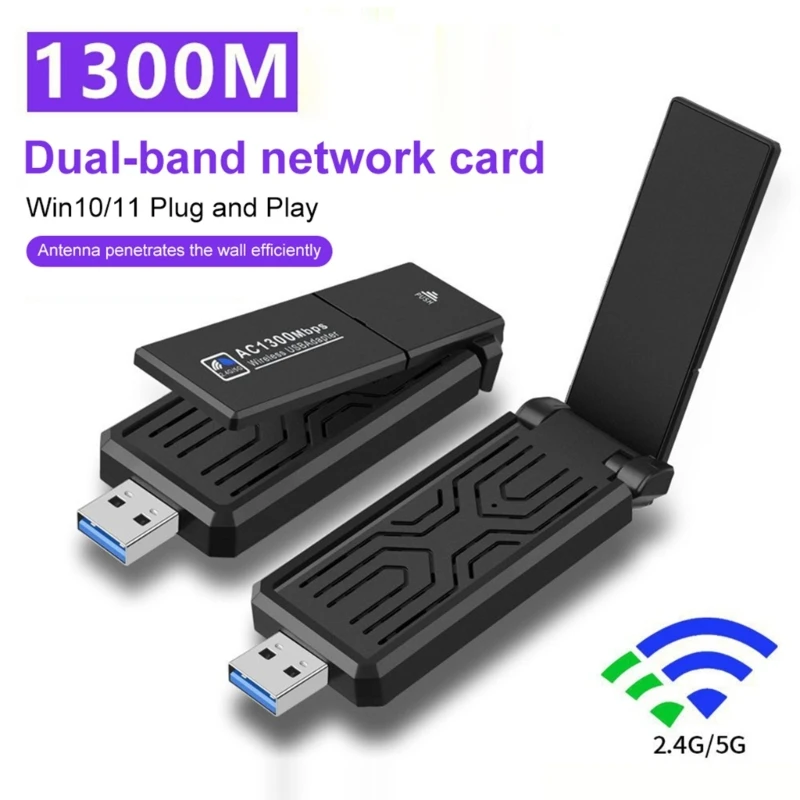 2025 NOVÝ 1300M USB3.0 WIFI karta WIFI Adaptér 1300 MBPS