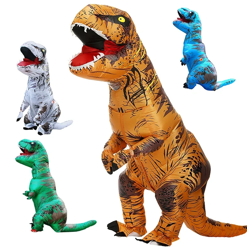 2025 Nový Halloween maskot T-Rex Dinosaurus nafukovací kostýmy Cartoon Doll Duils pre dospelých Kid Cosplay vianočné vtipné AA