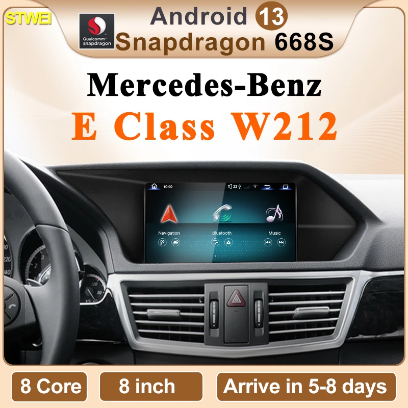 2025 Nový Qualcomm Snapdragon668 Android 13 Multimediálny hráči pre Mercedes Benz E Class W212 GPS Navigation CarPlay Auto Auto