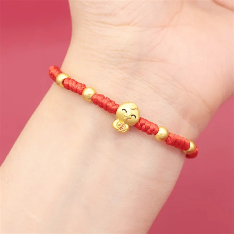 2025 Nový rok Zodiac Snake Lucky pletený lanový náramok pre ženy muži Elegantné červené lano náramok priateľstvo Amulet Darčeky šperky