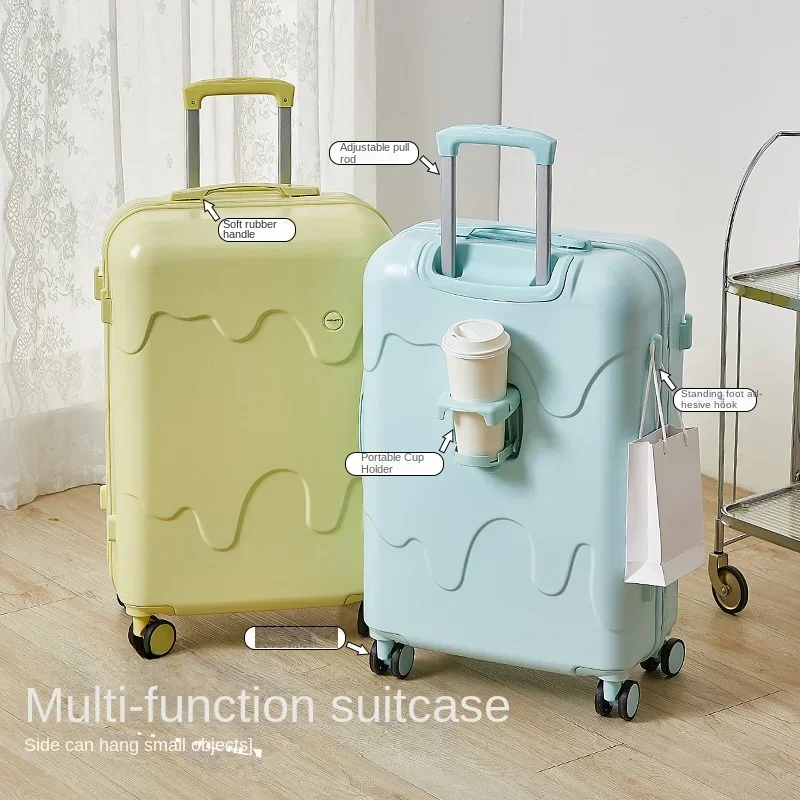 2025 Nový zmrzlina Typ Trolley Case Student Lockbox Cestovanie štvorkolky Trolley puzdro Multifunkčná batožina roztomilý štýl