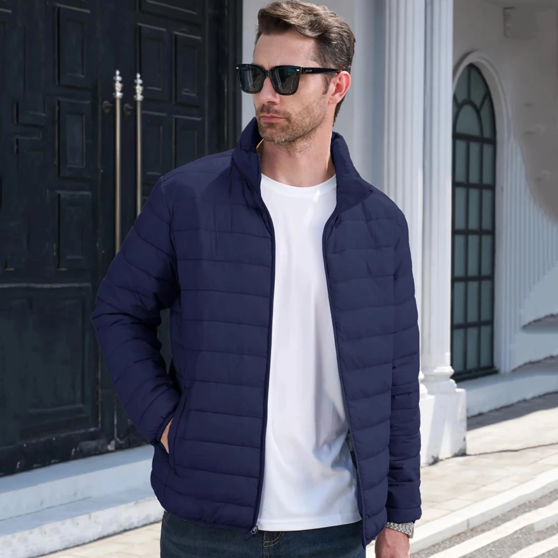 2025 Pánske ľahké bundy Spring Parkas Coat Outdoor Work Waterprood Cotton Polded Than Bund Warb Windbreaker Coats Male