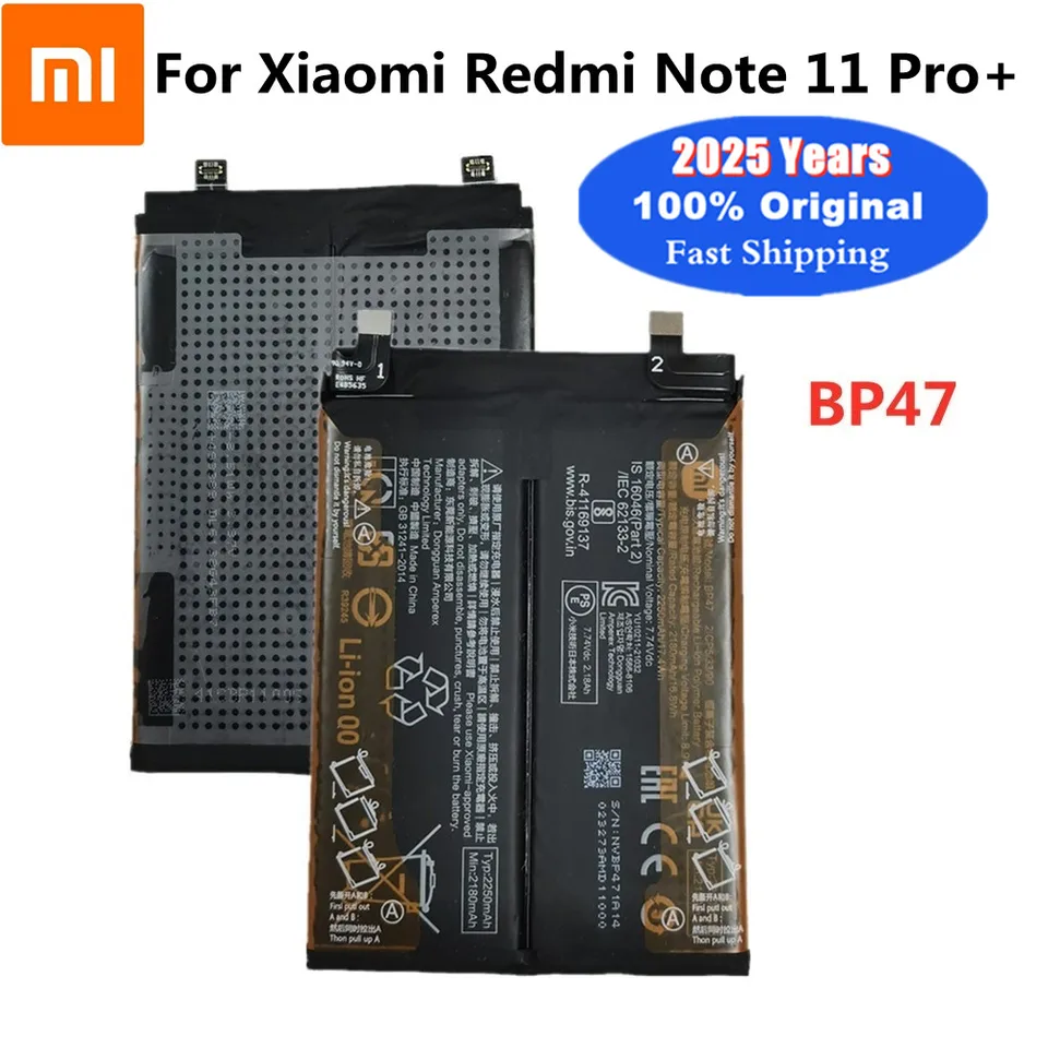 2025 rokov BP47 4500 mAh Originálna batéria pre Xiaomi Redmi Note 11 Pro+ 11Pro+ /Redmi Note 11 Plus vysoko kvalitná batéria telefónu