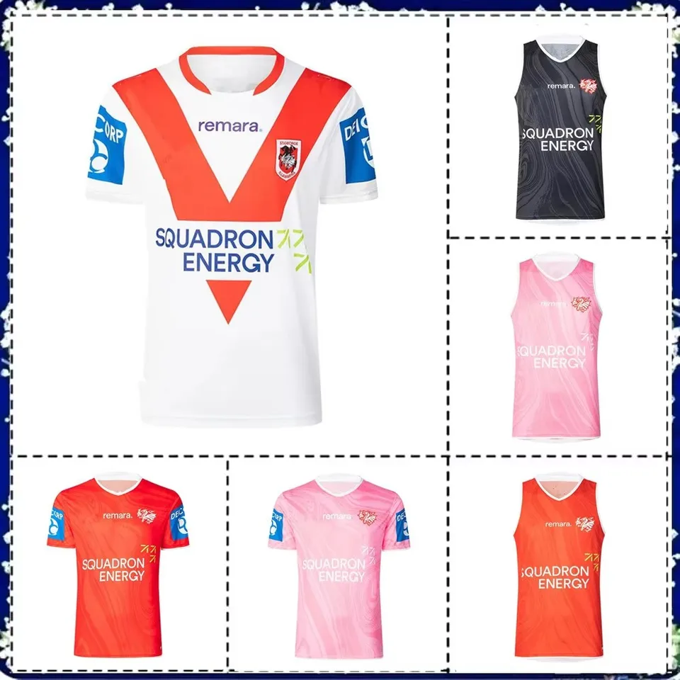 2025 St George Illawarra Dragons Home Rugby Jersey 2025/2026 Dragons Men's Training Training Singlet Singlet Veľkosť: S-5XL