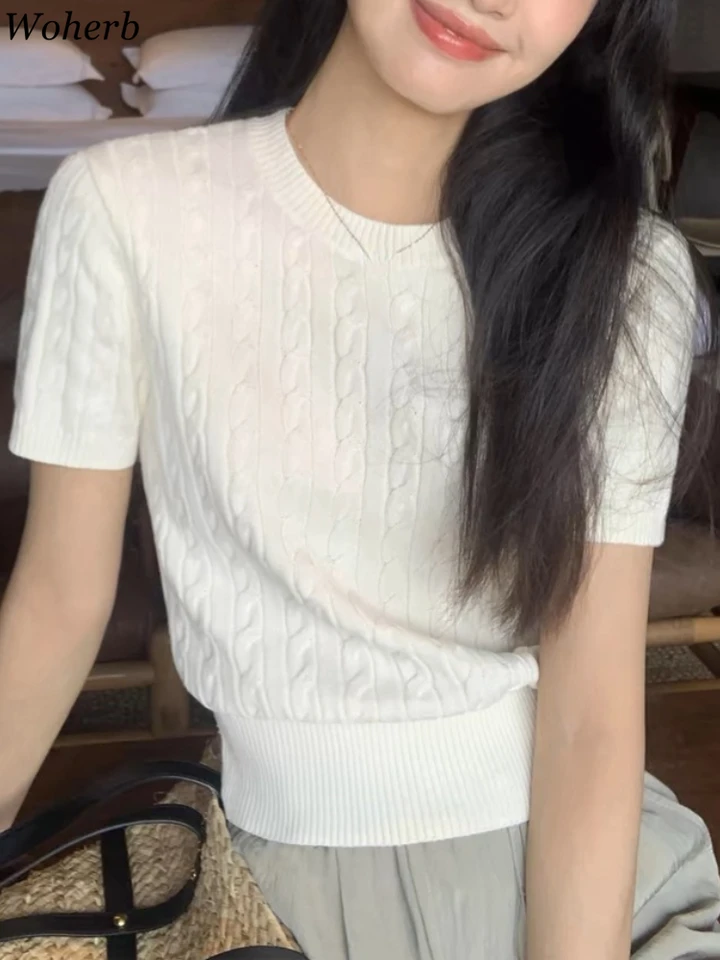 2025 Twist košele pre ženy neformálne tričká o krk s krátkym rukávom TUNIC TOPS TOPS Ropa Mujer Fashion Summer Vintage Kórejské tričko