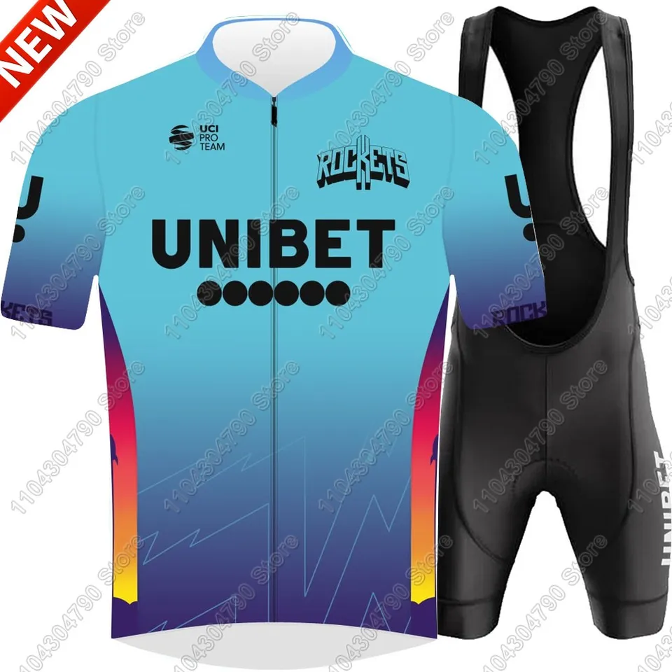 2025 Unibet Tietema Rockets Team Cycling Jersey Set Mens Clothing Road Suit Mountain Bicycle Tirlt Brys Shorts MTB Maillot