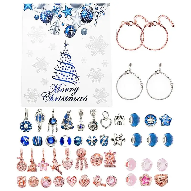 2025 Vianočný adventný kalendár darčekový box Kreatívne šperky kúzlo náramky na výrobu sviatočných šperkov Crafting Sit