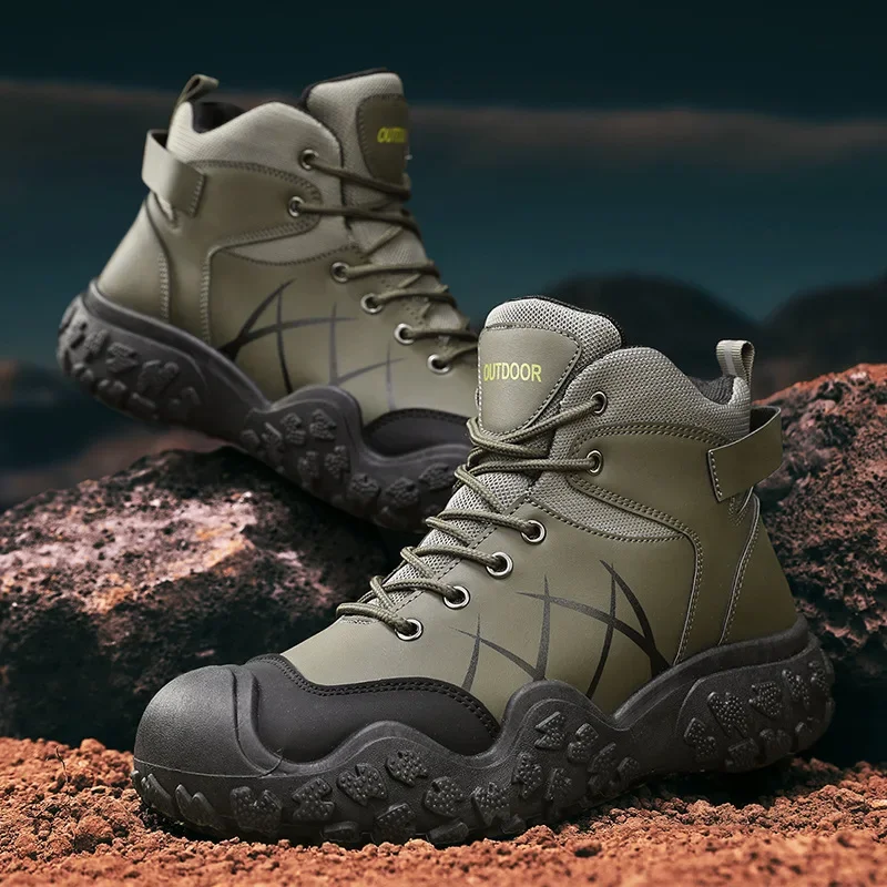 2025 Vonkajšie pánske topánky turistické topánky pre mužov Vonkajšie topánky Teplá koža lezenie pánske topánky nepremokavé nekĺzavé mužské členky