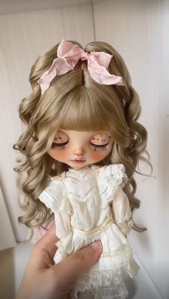 2025 （Špeciálne prispôsobenie） kučeravé vlasy Bjd Blythe parochňa Mohair Fit 9-10inch obvod hlavy qbaby