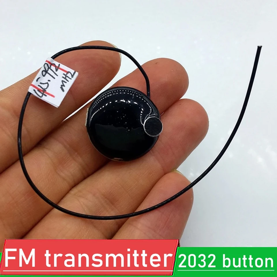 2032 Tlačidlo UHF FM vysielač 400 m-470MHz Mini Wireless Microfone Audio Pickup Radio pre Walkie-Talkie prijímač zosilňovač