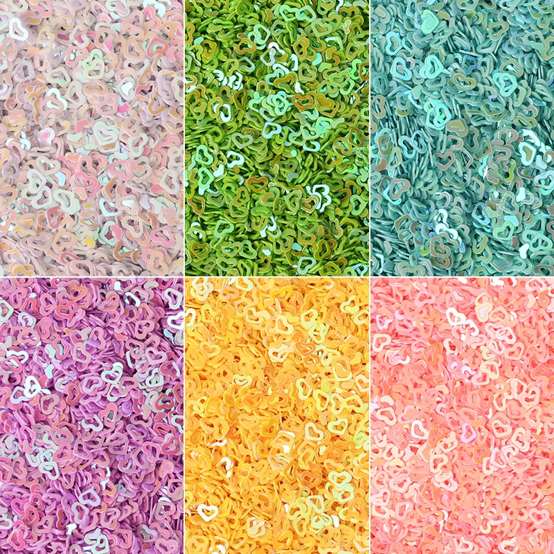 20g/taška duté srdce 4 mm PVC Confetti Glitter Flowin pre remeslá na nechty dekorácia paillette Flother DIY Šijacie príslušenstvo Girl Girl