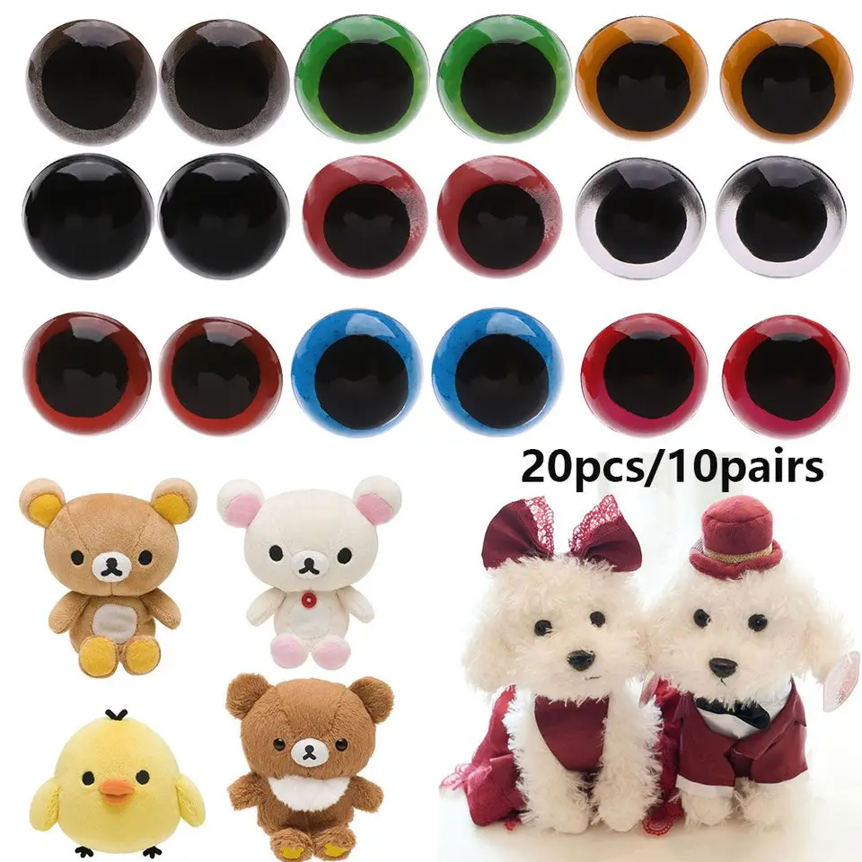20ks/10 -klapky Vysoko kvalitné plastové plnené hračky Bear Animal Accessories Dolls DIY Tools Eyes Crafts Puppet Crystal Eye