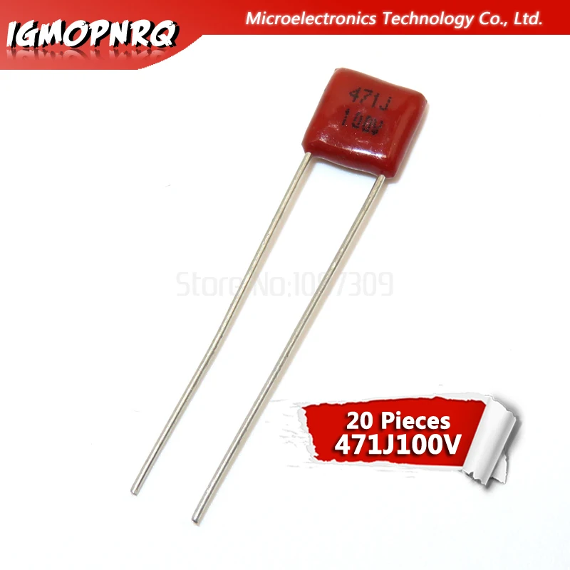 20ks 100V471J 470pf Pitch 5mm 100V 471 IgmopnRQ CBB Polpropylénový filmový kondenzátor Nový kondenzátor