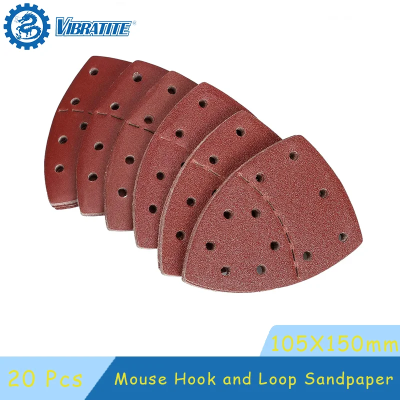 20ks 105x150 mm myši brúsenie listov a slučkových vankúšikov 11-jamky Grits 40-320 Sortované na leštenie a brúsenie