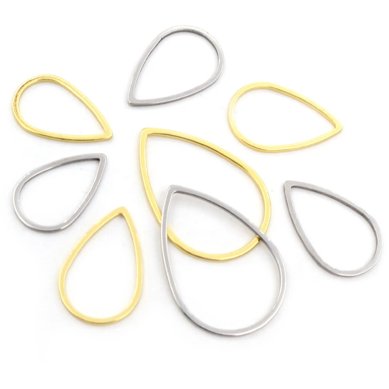 20ks 13 26 32 mm z nehrdzavejúcej ocele Zlatú vodu s uzavretými závodmi rámu Drop Rings pre DIY náušnice šperkov Zistenia Dodávky