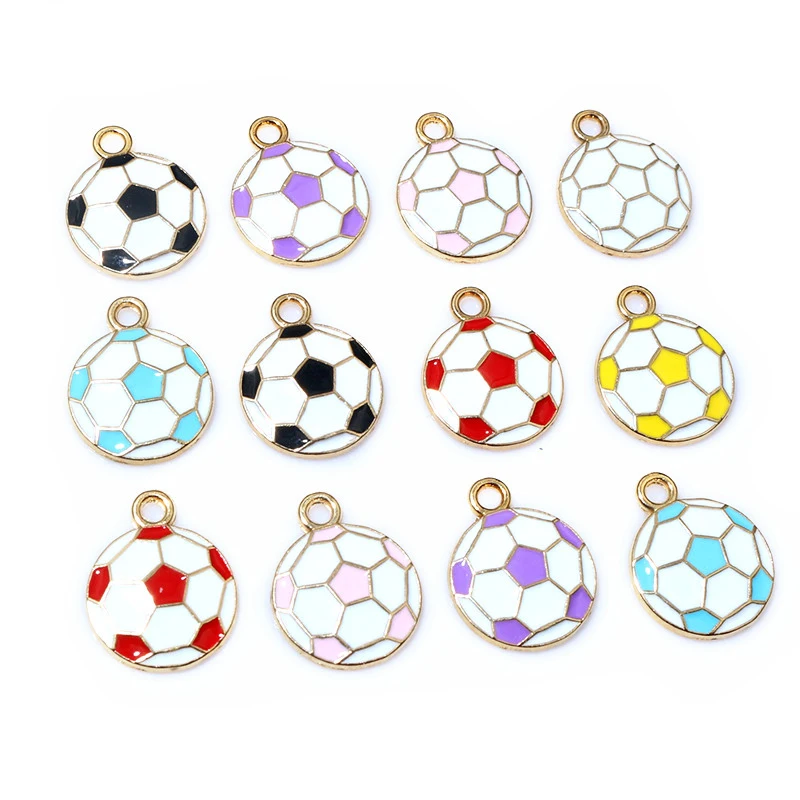 20ks 16,5x13 mm smalt futbalové futbalové futbalové malé kúzla prívesok Zinc zliat
