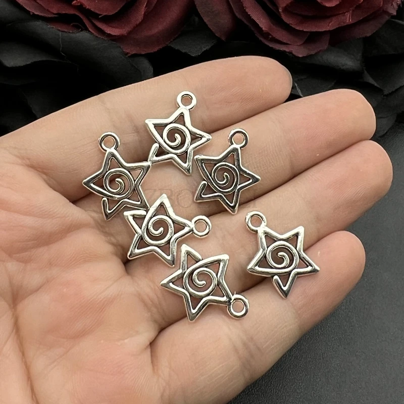 20ks 17*20 mm starožitný kúsok farebného víru hviezdy Stars Celestial Pendant Designer Charms Fit šperky na výrobu šperkov DIY šperky