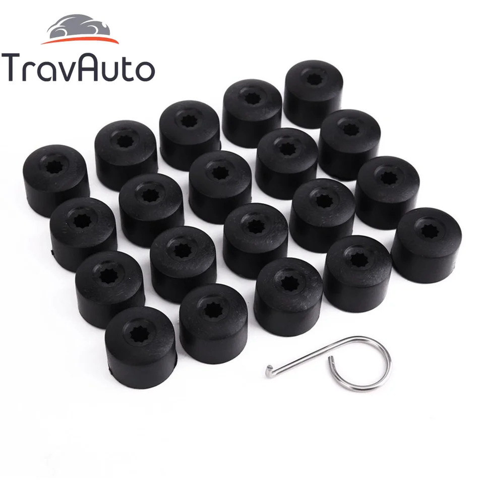 20ks 17 mm pokrývky skrutiek kolies pre golf Volkswagen VW, Bora, Passat Black