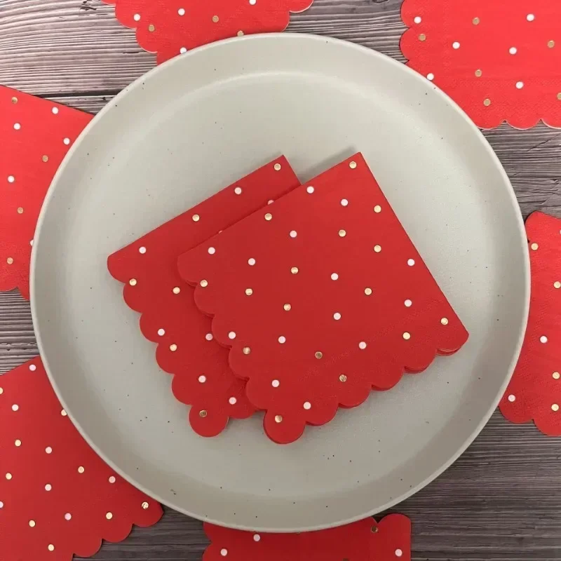 20ks 25*25 cm 3-hodinové kreatívne čipky Red Paper Svadobná večera Dekorácia na pečiatku s tlačovým papierom