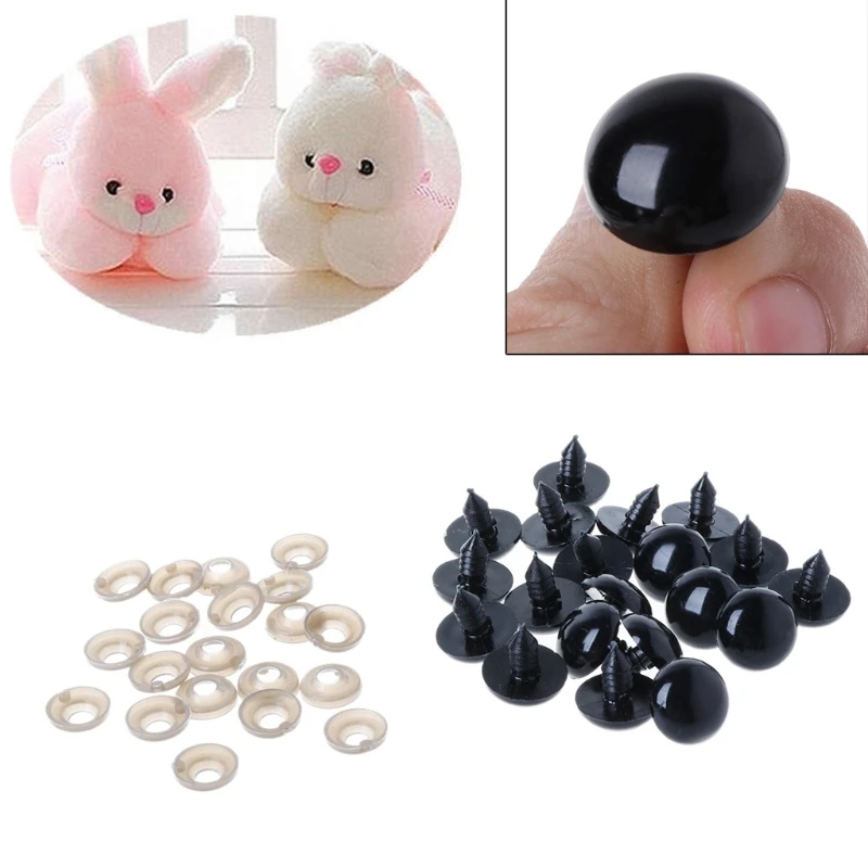 20ks 6-20 mm DIY Čierne plastové bezpečnostné oči pre medvedíky pre medvedie Hray Animal Felting 6 mm 8 mm 9 mm12 mm 14 mm 16 mm 18 mm 20 mm y55b