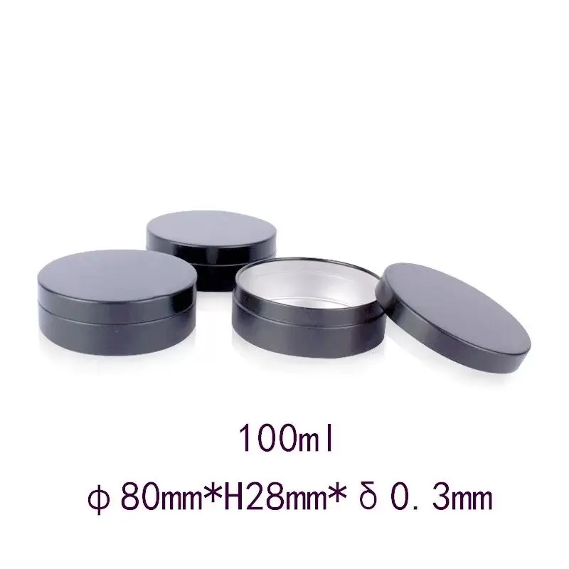 20ks 80*28 mm 100 ml matné čierne hliníkové jar kozmetické kozmetické poháre hrnce plechovky fľaša s prázdny