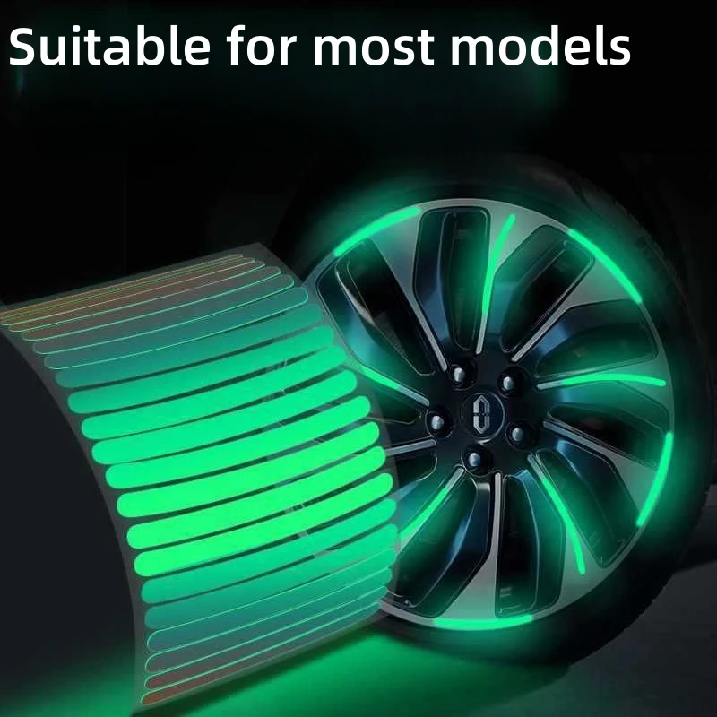 20ks Car Wheel Hub Reflex Sticker Pneumatický ráfik Reflexné prúžky Lumináty pre nočné jazda na bicykli na bicykli Motory