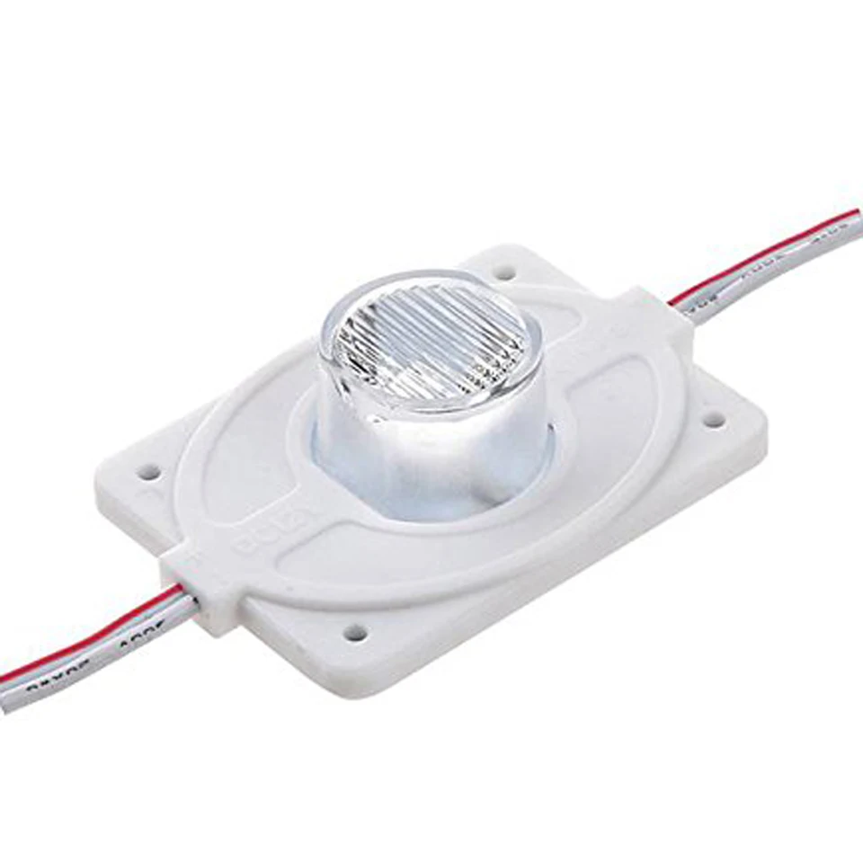 20ks DC12V Vysoké vodotesné LED modul LED s injekciou Len (1LED, biele, 3W) pre dvojnásobný svetový jas o vysokom jasu Lightbox