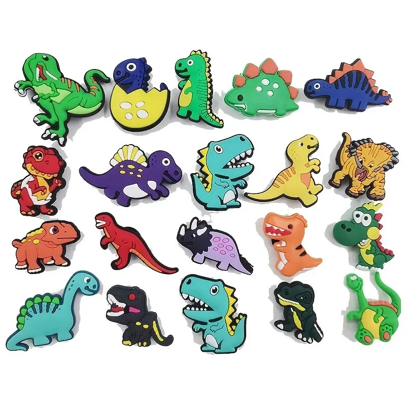 20ks Dinasour Series Sue Charms for Comblines Bubble Slides Sandále PVC DEOBORKY