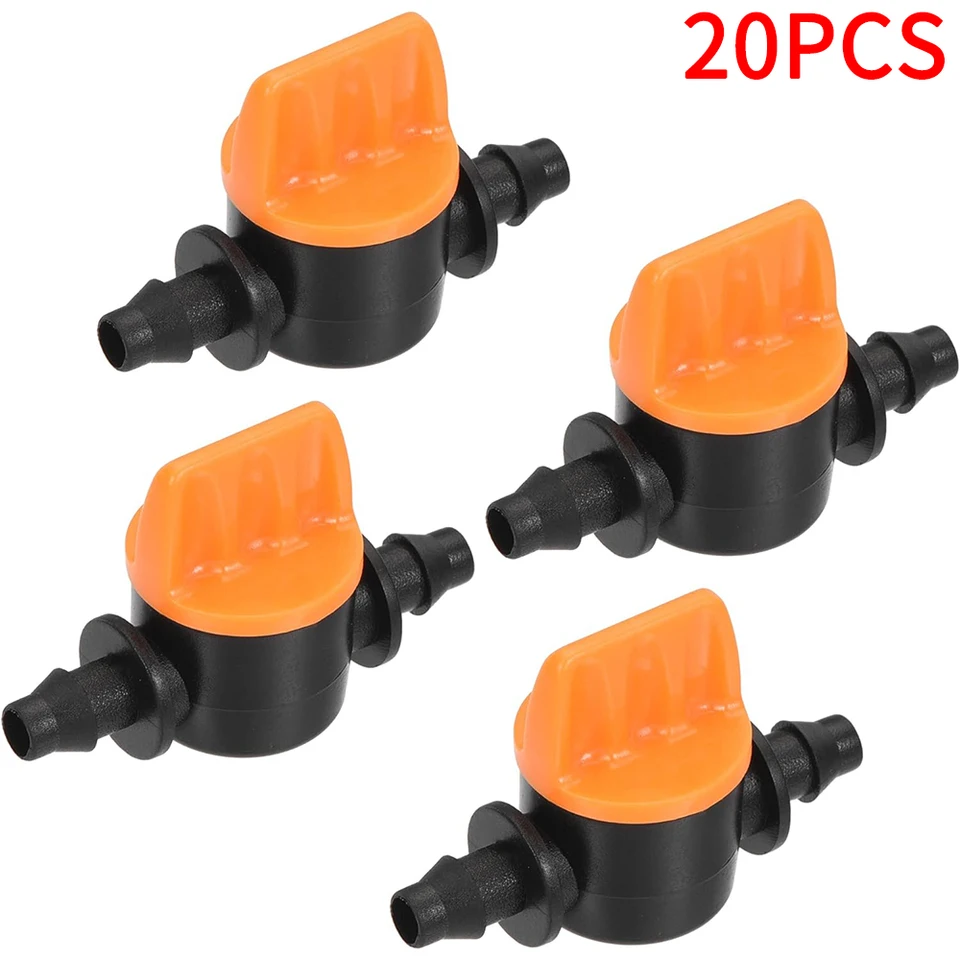 20ks hadicový ventil záhradný kohútik Záhrada Kvapkanie zavlažovacie tvarovky Rúrkové konektory Vodný ventil pre 4/7 mm ovládací ventil toku vody 4/7 mm