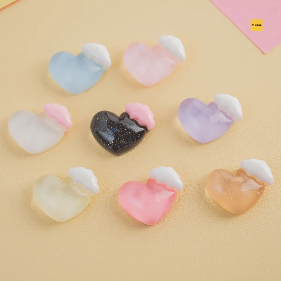 20ks kreslený ľad priehľadný a šumivý s milostným štýlom Flat chrbát Živita Scrapbooking Jewelry Craft Decotion Accessorie