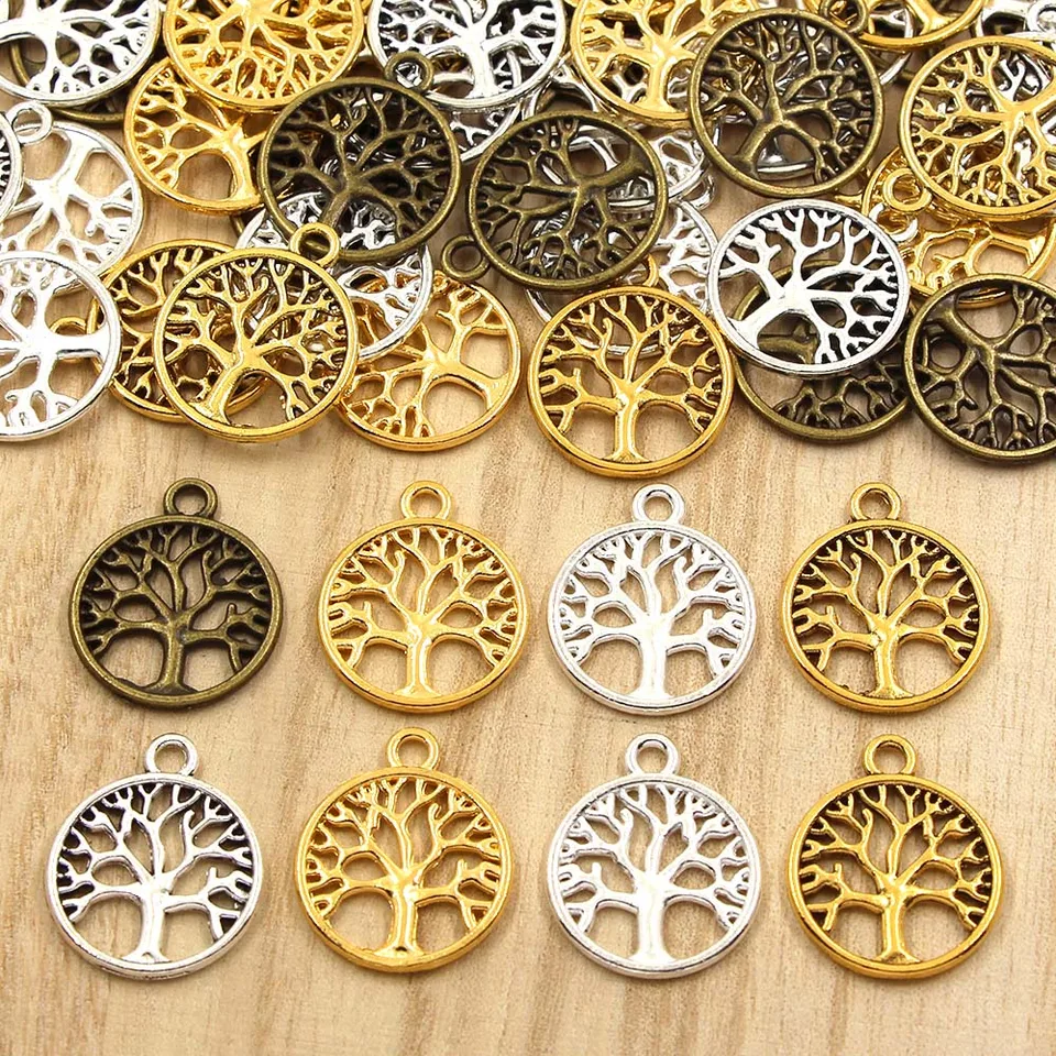 20ks kúzla prívesok Strom života vintage kúzla zliatiny okrúhle stromy kúzla pre šperky výroby náramkov DIY Náramky 20*23 mm