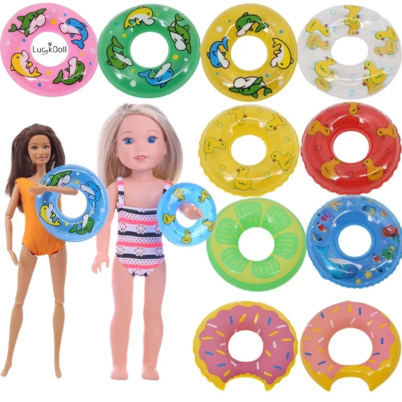 20ks Mini Plavecké bójové prsteň hračky Mix Štýly Summer kúpanie Float Lifebelt Dollouse Accessories for Doll Kids Darčekový nábytok