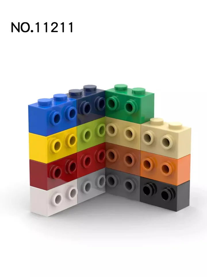 20ks MOC kompatibilné zostavuje častice 11211 tehly upravené 1 x 2 s cvočkami na bočných stavebných blokoch DIY High-Tech Suver Hračky