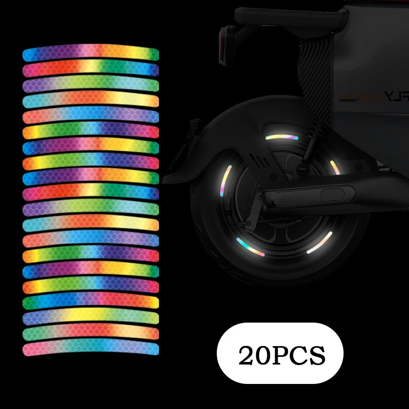 20ks Motocykel automobilový náboj reflexná nálepka pre nočnú jazdu Luminous Decoration Crystal Wearning Bezpečnostná nálepka