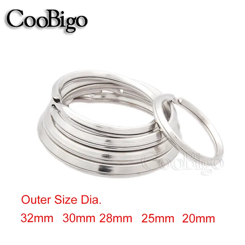 20ks Otvorené dvojité skokové krúžky Cutting Dier Keyrings pre nohavice Dekoratívne reťazové šperky výroby kožených tašiek príslušenstvo 20 mm ~ 32 mm
