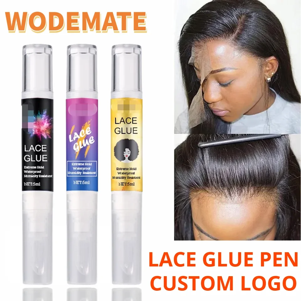20ks/parochňu parochňou lepidlo pero pre čipky predné parochne Custom Logo Lace Lace Let Pen Wate odolné voči vlasom lepidlá lepidlo Strong Hold Wig Glue Lacné