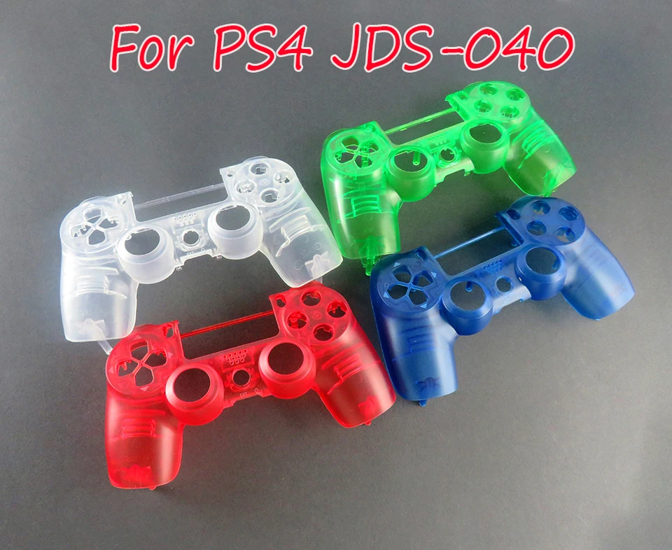 20ks pre PlayStation 4 JDM 040 JDS 040 DualShock 4 V2 Gen2 Transparentný PS4 Ovládač čelného čelného plášťa predného krytu Horný krycí puzdro