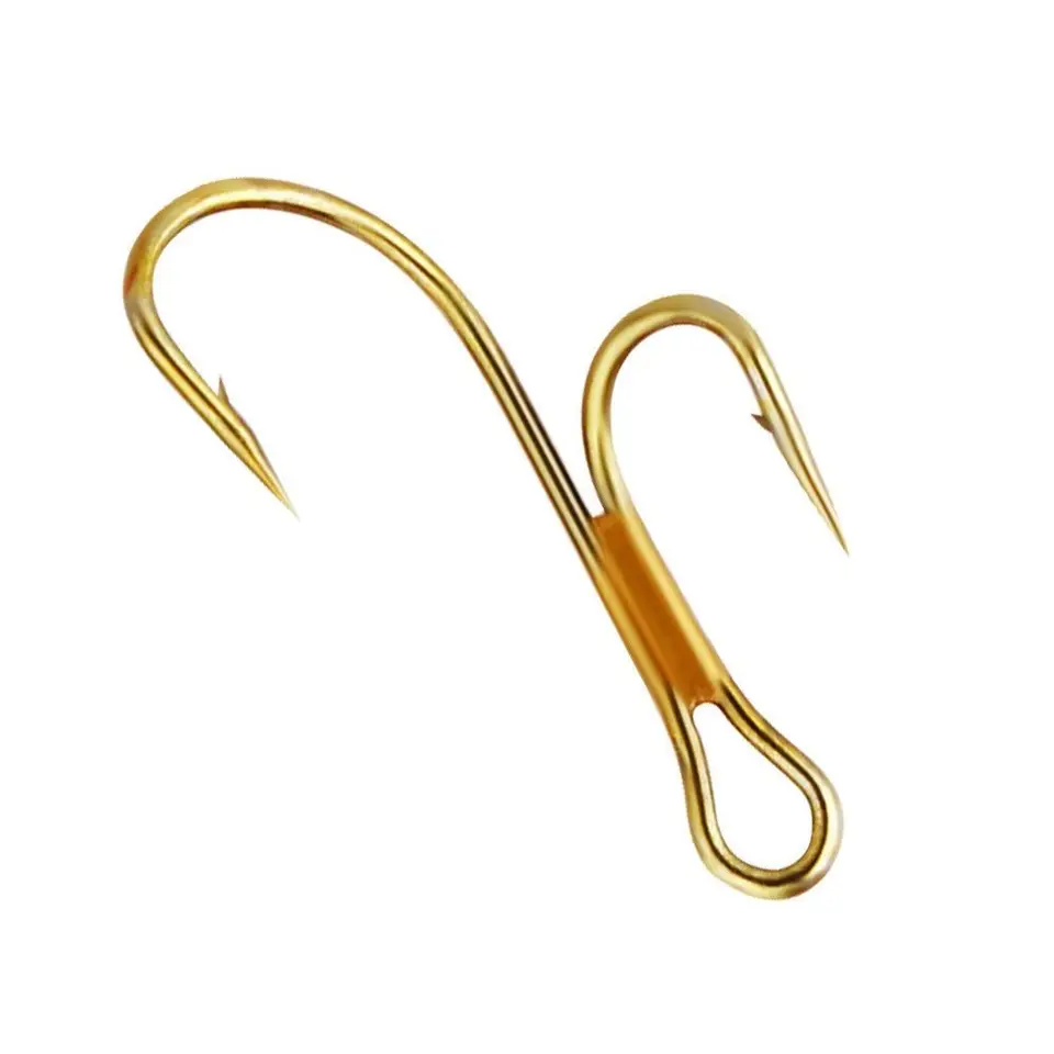 20ks Ryder Pike losos pstruh High Carbon Ocel Duple Hook Double Fishing Háčiky Rybárske háčiky Zlaté rybárske háčiky Twins Háčiky