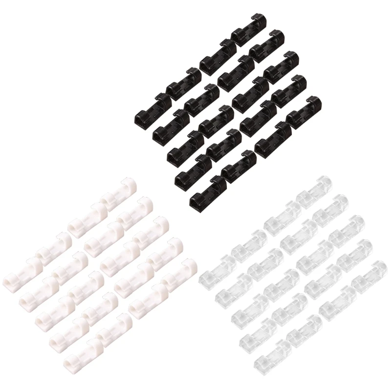 20ks Self Adhesive Dátové drôty sieťové káblové káble Sponky Sponky stola na stenu Držiteľ organizátora pre domácu kanceláriu zadarmo
