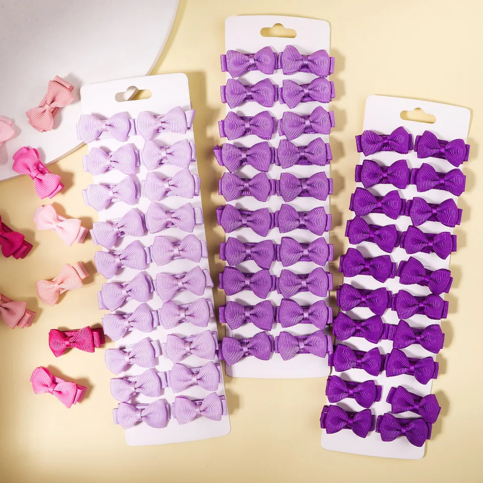 20ks/set 1,4 '' Mini Bows Vlasy Clips for Baby Girls Detské farebné luky Hairpins Barrettes ručne vyrobené vlasové doplnky hlavy