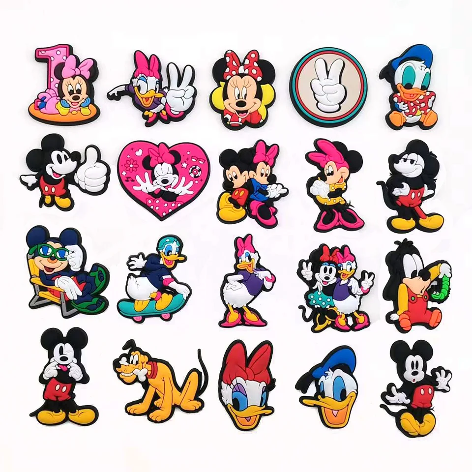20ks/set Mickey Minnie Series Sue Charms pre dreváky bubliny snímky Sandále PVC OBUCH