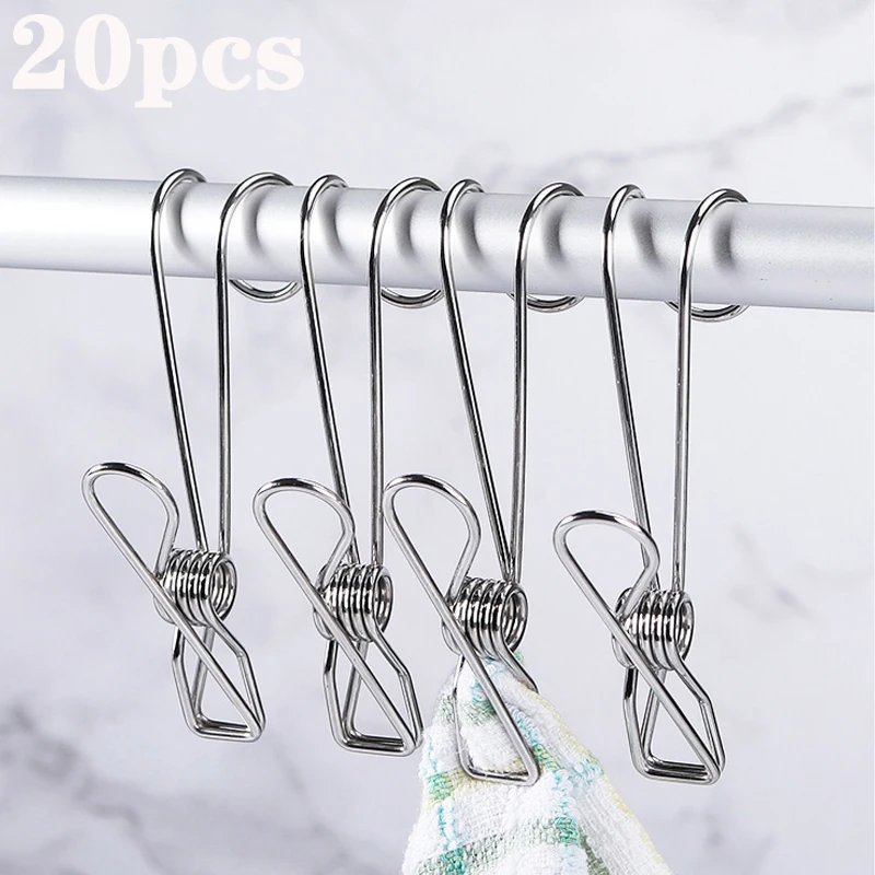 20ks/set s dlhým chvostom klip 9cm z nehrdzavejúcej ocele Clothespin Foto Sušenie svoriek držiak na uterák na šaty na šaty