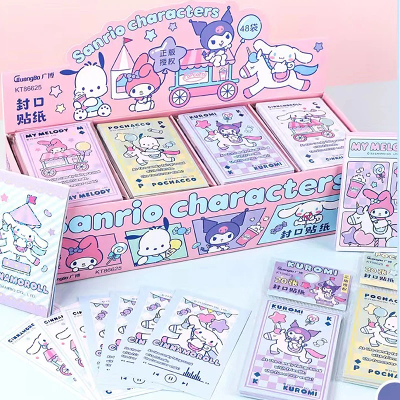 20ks/set sanrio mymeloody kuromi cinnamoroll Pochacco Stupeľne pečate štítky Small Business Darček pre dekoráciu Nálepky pre deti Detský darček