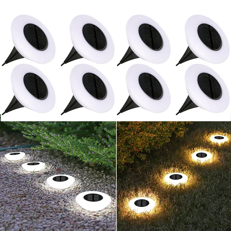 20ks solárne svetlá, lampa vonku, 360 ° LED podlahové svetlá IP65 nepremokavé s zapnutím/vypnutím záhrady, dvora, záhrady, príjazdovej cesty, terasy, trávnika