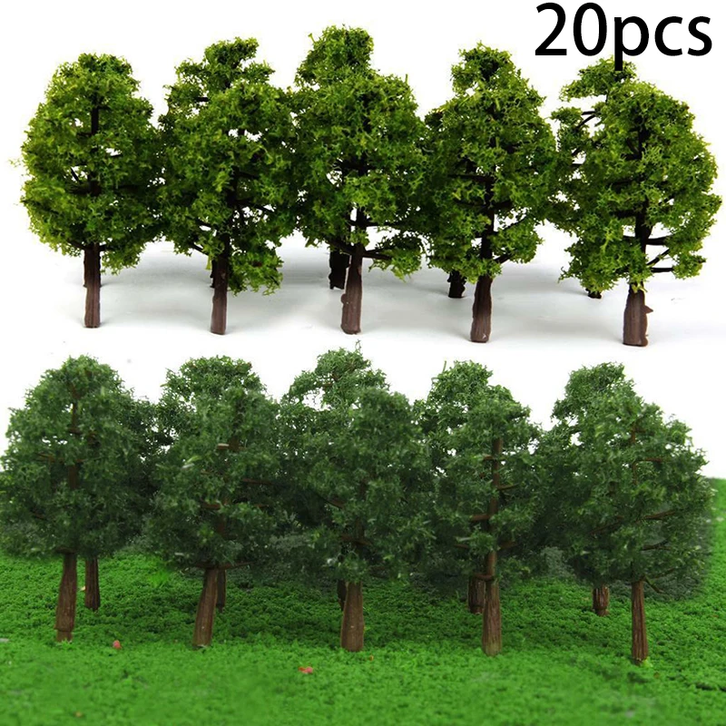 20ks vlak Artificial Miniature Tree Plast Model scenéria Railroad Decoration Building Twarnscape Accessories 8cm