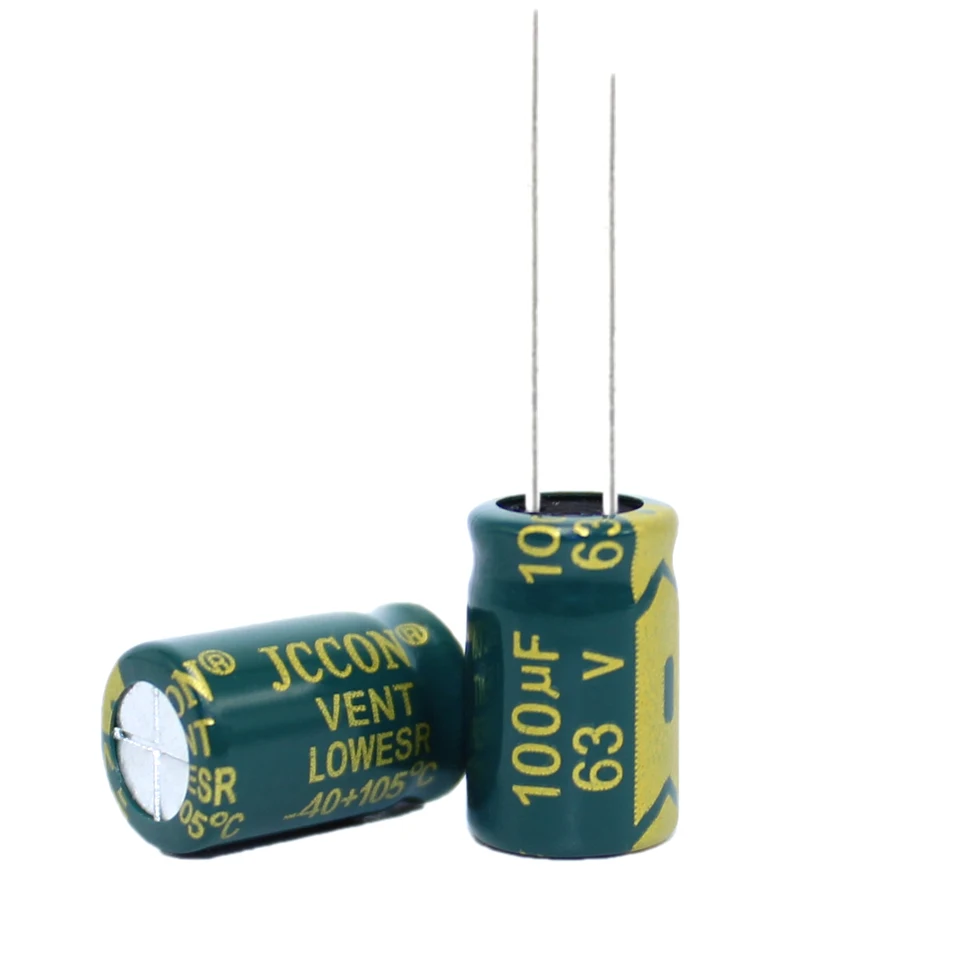 20ks vysokofrekvenčný nízky odporový hliníkový elektrolytický kondenzátor 63v100UF 100UF63V Objem: 6x12 8x12